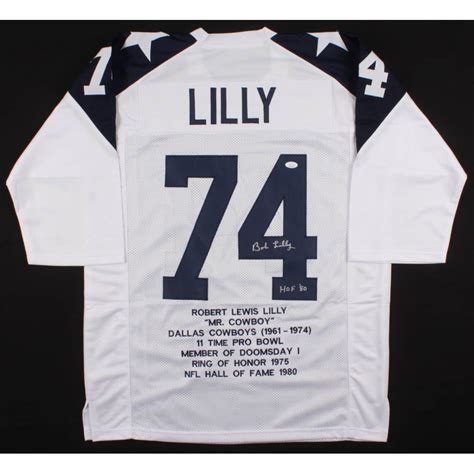 Bob Lilly Signed Career Highlight Stat Jersey Inscribed "HOF '80" (JSA COA) | Pristine Auction