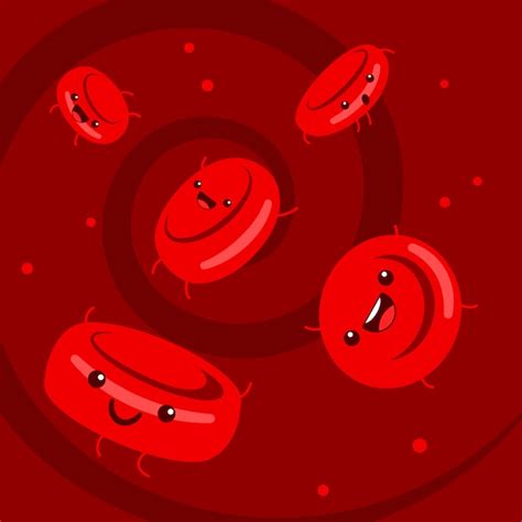 Cute cartoon blood cells character vector set. Vector | Premium Download