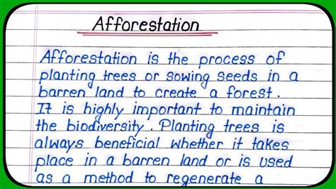 Essay on Afforestation || Afforestation essay English || Essay writing for students || - YouTube