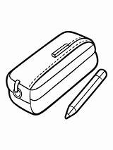 Pencil Case colouring Book Pages With Vector Design For Children  sketch template