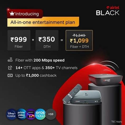 Airtel Black Airtel Xstream Fiber Unlimited at Rs 1099/pack | Data Card ...