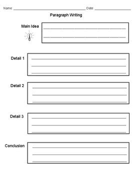 Write a Paragraph Graphic Organizer by Diana Maroon | TPT