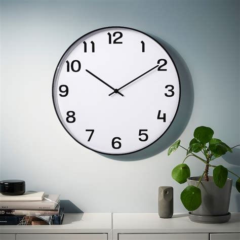 PLUTTIS wall clock, black, 52 cm (20 ½") - IKEA