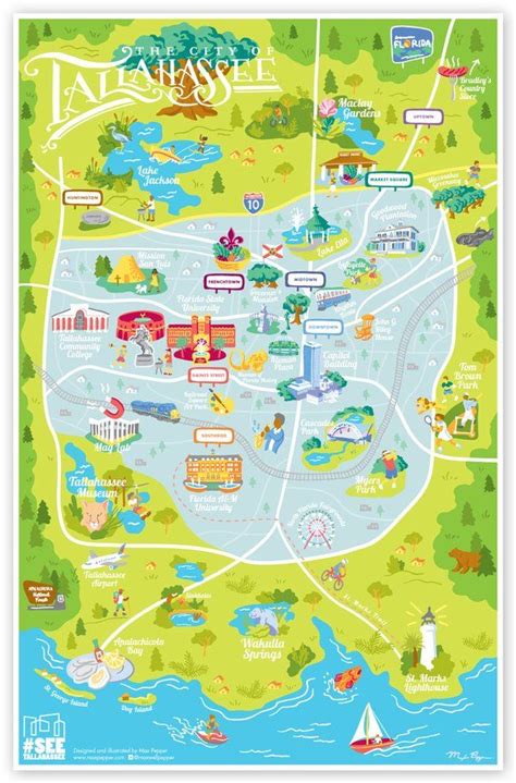 a map of the city of tampa, florida with all its attractions and parks ...