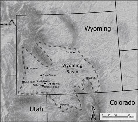 Location of sites referred to in this paper, and the Wyoming Basin... | Download Scientific Diagram