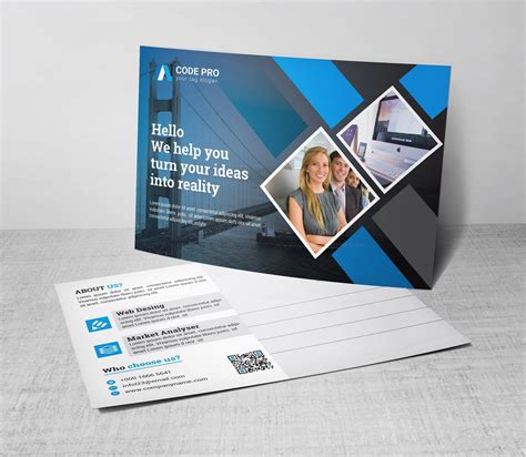 Advertising Corporate Postcard Template | Postcard template, Print ...