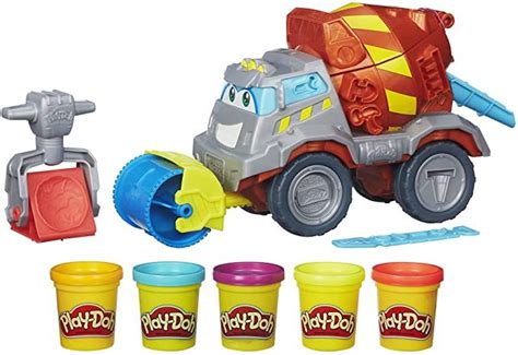 Amazon.com: Play-Doh Max The Cement Mixer Toy Construction Truck with 5 Non-Toxic Colors, 2 ...