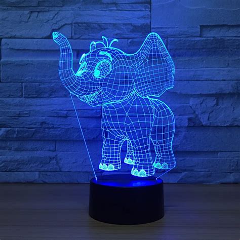 Laser Cut Baby Elephant 3D Night Light Desk Lamp 3D Optical Illusion Lamp DXF File Free Download ...