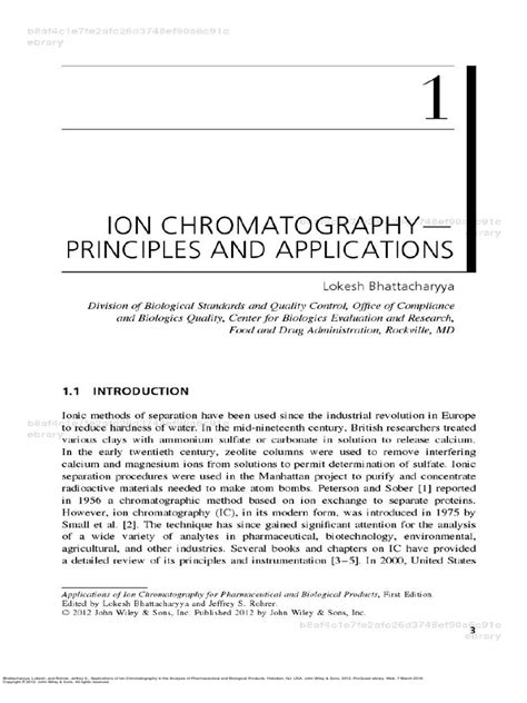 Ion Chromatography Principles and Applications | PDF | Analytical Chemistry | Property Law