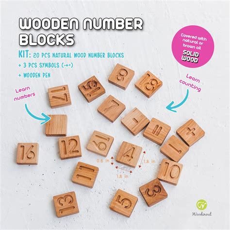 Wooden Numbers Blocks for Counting Solid Wood & Handmade - Etsy