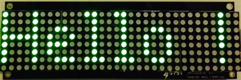 Green 32x8 LED matrix display board, 5mm dot size, 7.62mm dot pitch from hnhoan on Tindie