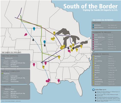 Infographic: Tripling Tar Sands Oil Imports, Pipeline and Refinery Map ...