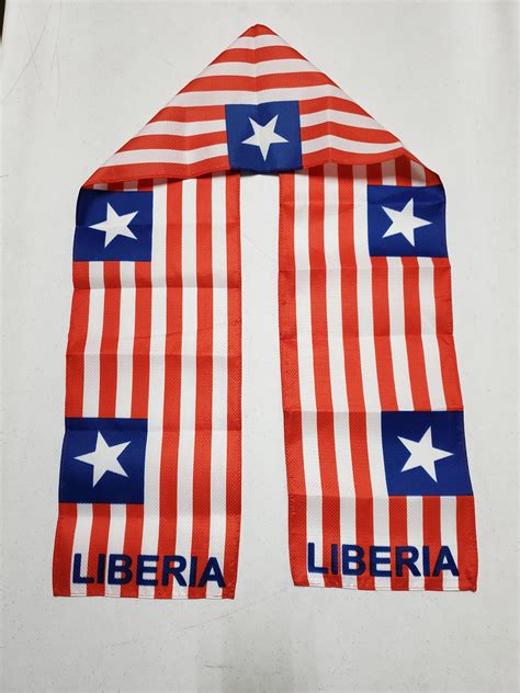 Liberia Flag Design on 8" x 60" Scarf or Table Runner | flagsandstuff.com