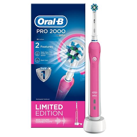 NEW Oral-B Pro 2000 Cross Action Electric Toothbrush with Pressure Sensor - Pink | eBay