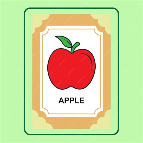 Premium Vector | FLASHCARD APPLE