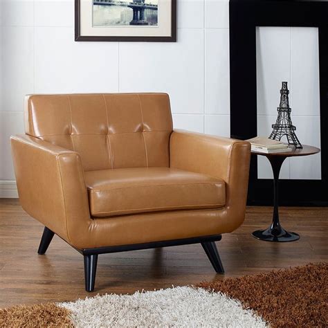 Tan Leather Chair | Tan leather armchair, Leather lounge chair