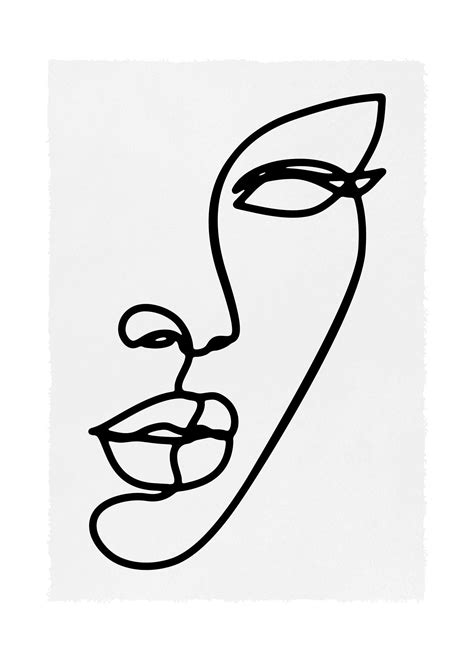 Face Study Line Art Print | Line art design, Art prints, Abstract line art