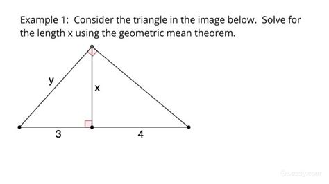 How to Solve the Geometric Mean with Right Triangles | Geometry | Study.com