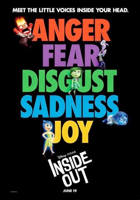 5 Character Posters of Inside Out – Anger, Fear, Disgust, Sadness, and ...