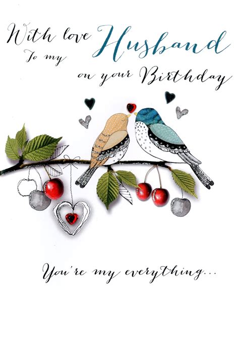 With Love Husband Birthday Embellished Greeting Card | Cards | Send birthday card, Husband ...