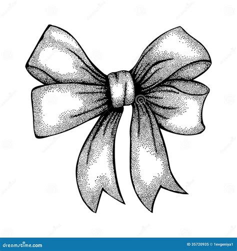 Beautiful Ribbon Tied in Bow. Freehand Drawing in Stock Vector - Illustration of holiday, retro ...