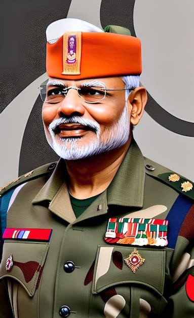 Premium AI Image | Narendra modi ware a the indian army uniform