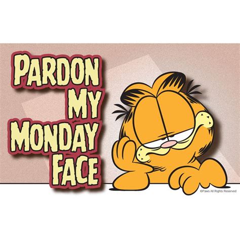 Pardon my Monday face | Monday face, Garfield cartoon, Garfield