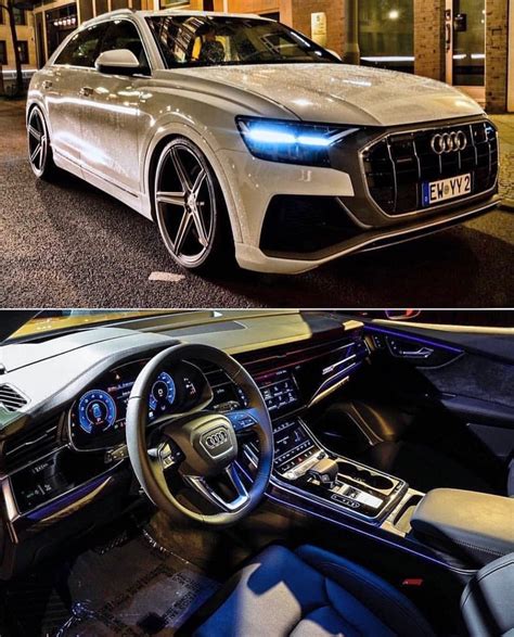 Audi Q8 White 23’ Custom Wheels Luxury Car Garage, Luxury Car Interior, Luxury Suv, Sports Cars ...