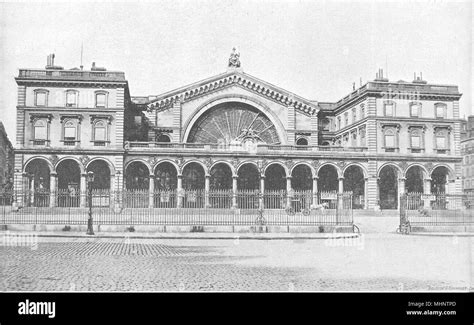 PARIS. Gare de L'Est 1895 old antique vintage print picture Stock Photo ...