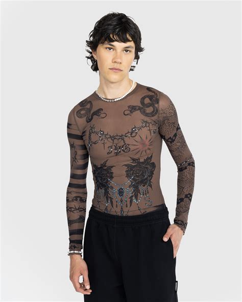 Jean Paul Gaultier – Trompe l'oeil Tattoo Longsleeve Top Ebene/Grey/Black | Highsnobiety Shop