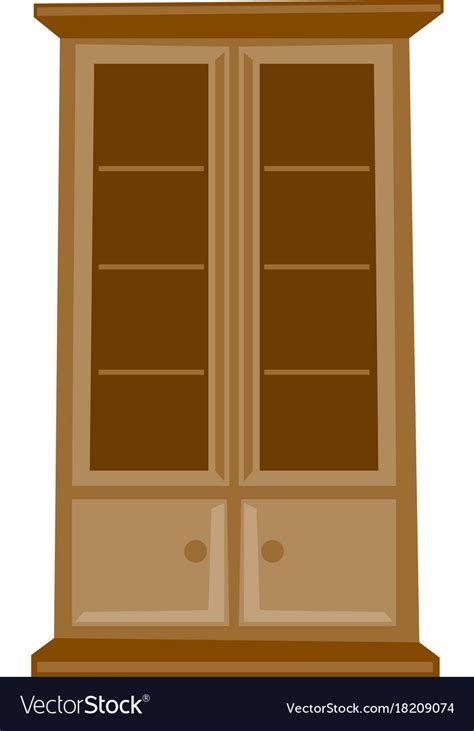 Classic wooden cabinet cartoon Royalty Free Vector Image