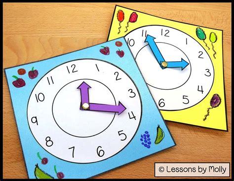 Lessons by Molly: Analog Paper Clock for Kids with Moveable Hour and ...