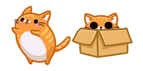 Cute Orange Cat in Box cursor – Custom Cursor