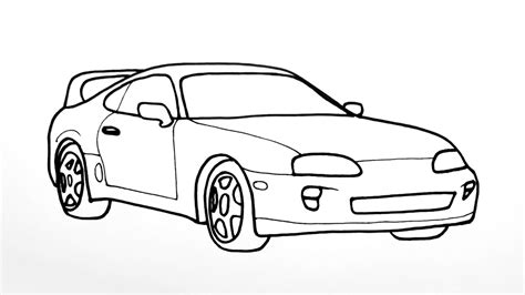 How to draw a Toyota Supra A80 easy | step by step | Toyota car drawing - YouTube