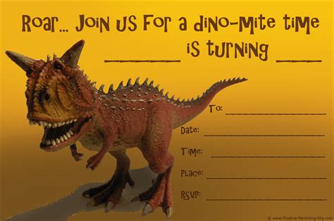 Printable Dinosaur Invitations - Printable Word Searches