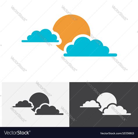 Sun cloud logo Royalty Free Vector Image - VectorStock