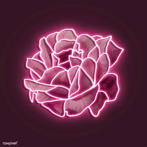 Neon pink rose mockup | premium image by rawpixel.com / Awirwreckkwrar Pink Neon Wallpaper ...