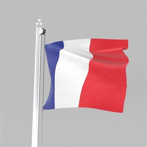 Flag of France 3D model animated MAX OBJ 3DS FBX STL DWG | 3d model ...