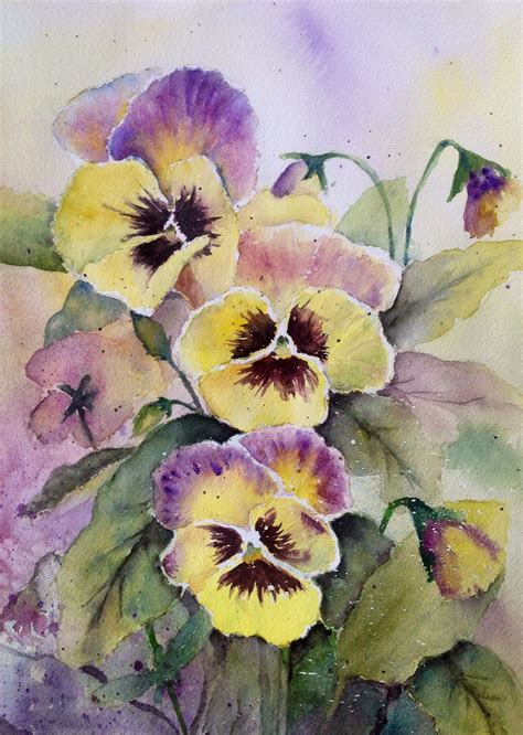 Pansies- Childhood memories--Watercolor on paper by Mahjabin GG | Loose ...