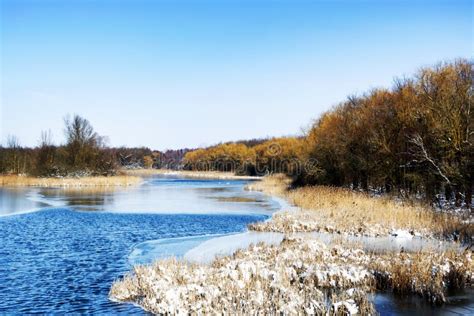 Winter Landscape of Lake Balaton Stock Image - Image of reflection ...