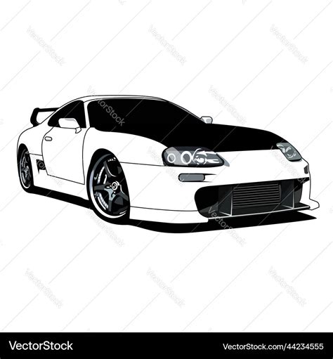 Supra race car black and white design Royalty Free Vector