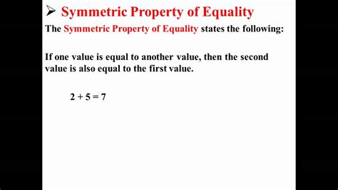 Symmetric Property of Equality - YouTube