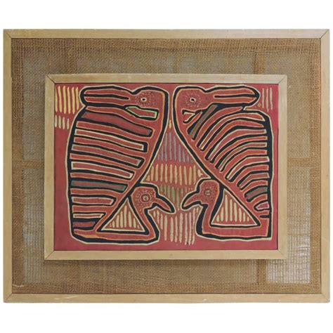 Vintage Framed Colorful Mola Textile at 1stDibs