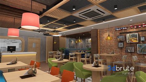 Restaurant Interior 3d model Buy Download 3dbrute