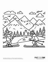 Skiing Coloring Pages sketch template