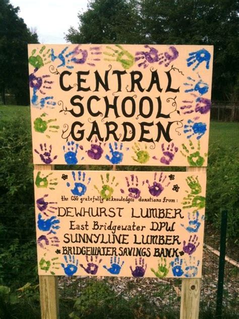 great sign for the garden with children's handprints and recognizing ...