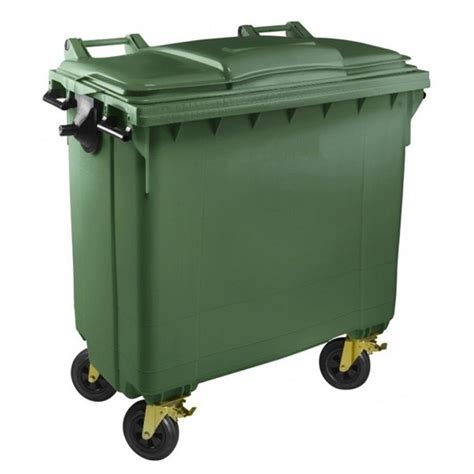 CONTENEDOR BASURA 770 L. TAPA PLANA (COLOR VERDE) - Entrega gratuita. Equipamiento industrial ...