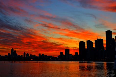 ITAP of the Chicago skyline at sunset : r/itookapicture