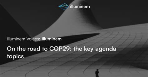 On the road to COP29: the key agenda topics | illuminem