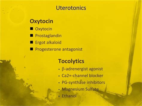 Pharmacology of Uterotonics - ppt download